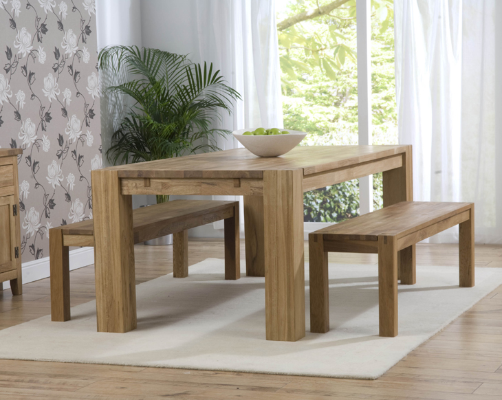 Marseille Oak Dining Table Plus 2 benches - Click Image to Close